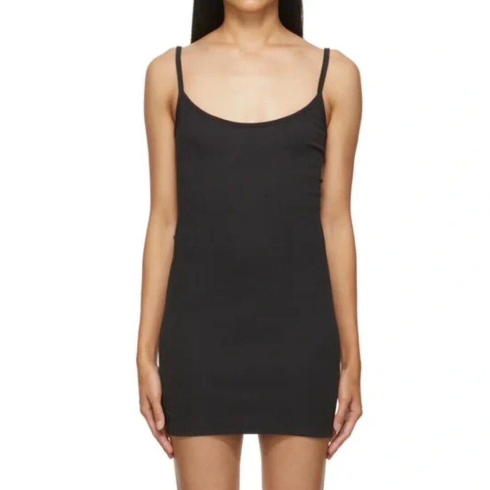 SKIMS Cotton Rib Slip Dress- Black size L